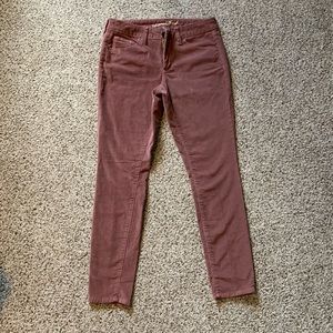 Universal Thread Mid-Rise Corduroy Skinny Jeans - Mauve, size 6/28 R